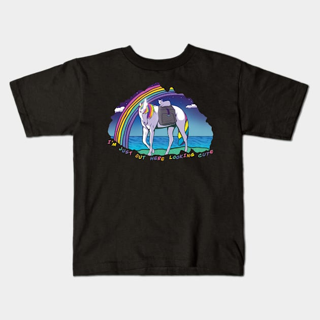 Cute Unicorn Kids T-Shirt by ArtDiggs